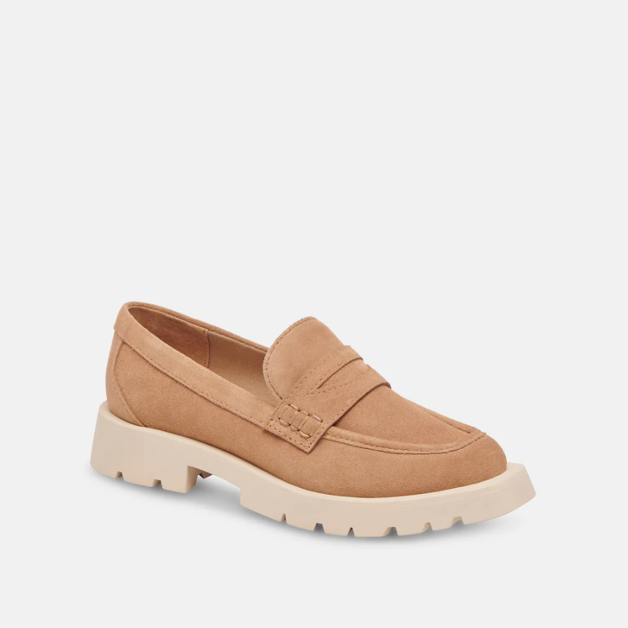 Elias Suede Flat Shoes in  at Wrapsody