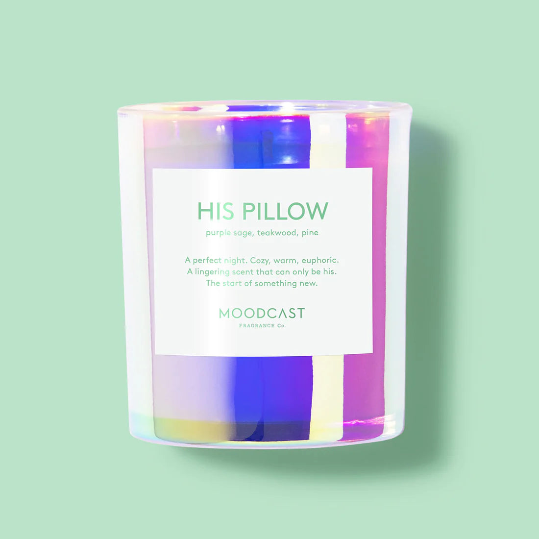 Moodcast Candle Iridescent 8oz Candles in His Pillow at Wrapsody