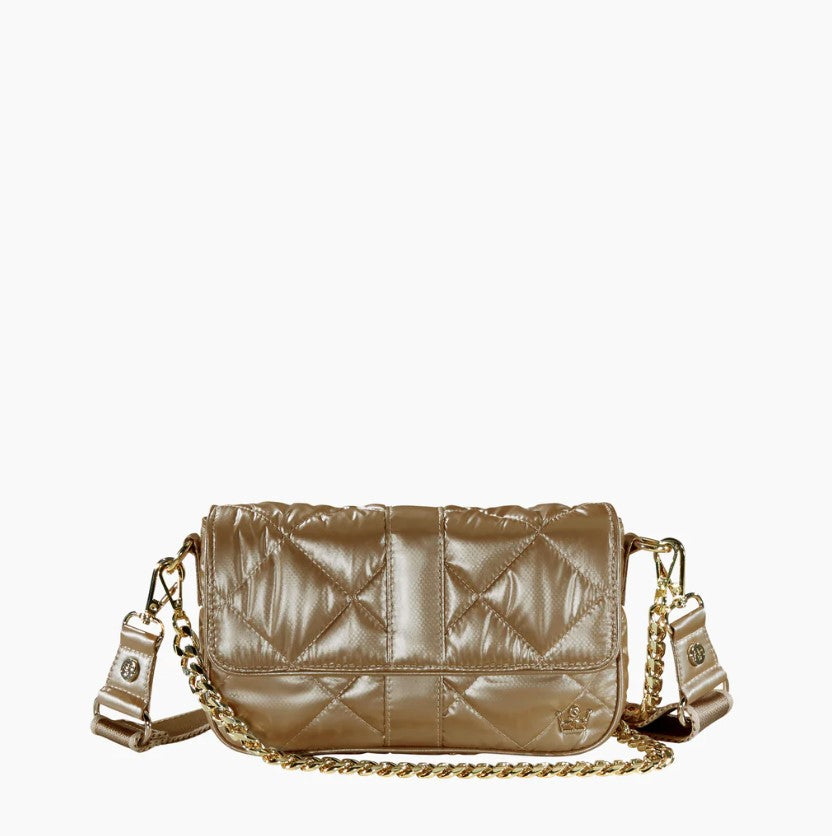 Oliver Thomas Bestie Baguette Handbags in Light Gold Metallic at Wrapsody