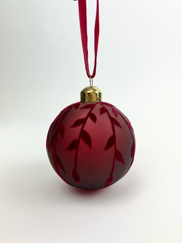 Burgundy Branch Glass Ornament Home Decor in  at Wrapsody