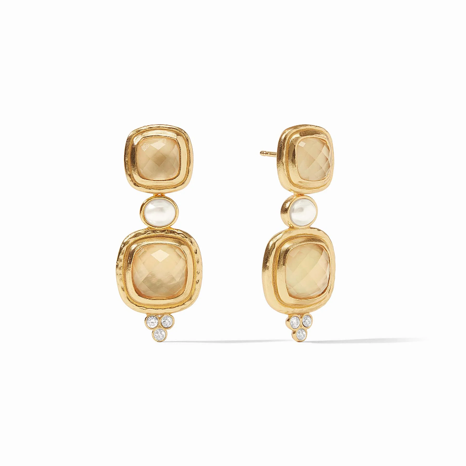 Julie Vos Tudor Statement Earring in Champagne Earrings in  at Wrapsody
