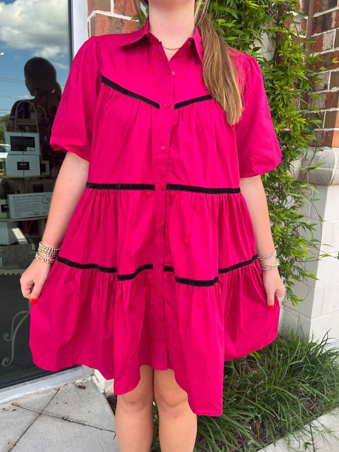 Mila Magenta Mini Dress Dresses in  at Wrapsody