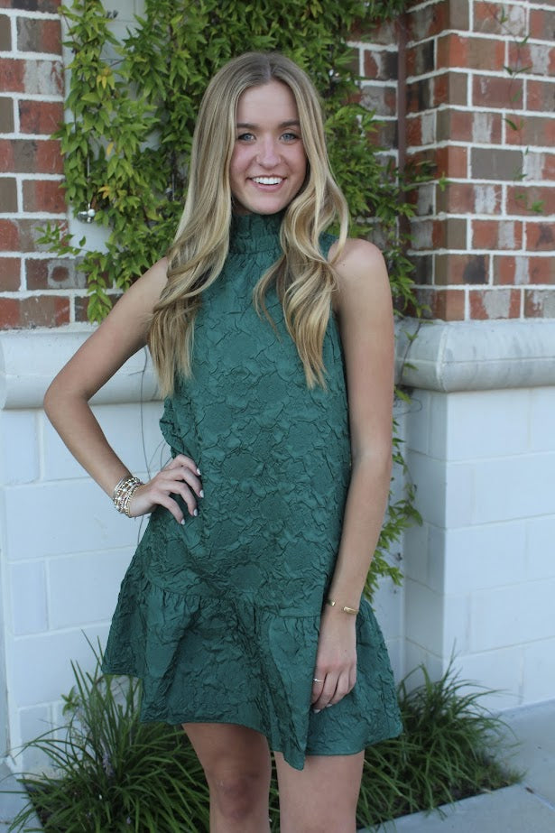 Ivy Green Texture Dress Dresses in XS at Wrapsody