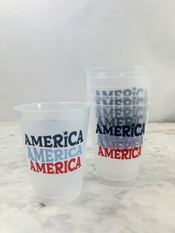 Party Cups Frosted Drinkware in America x3 at Wrapsody