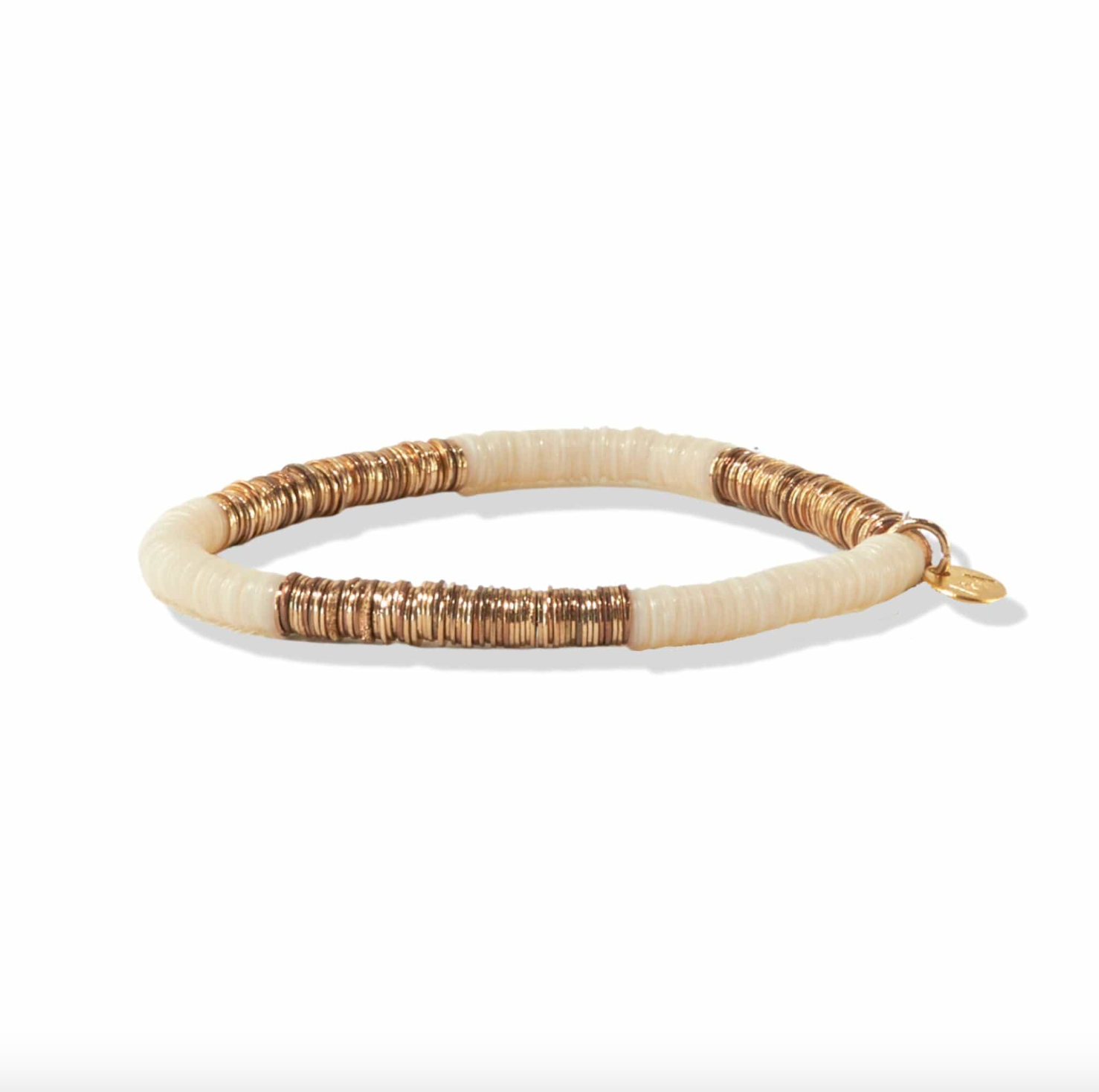 I+A Bracelet Sequin Stretch Bracelets in ivory gold at Wrapsody