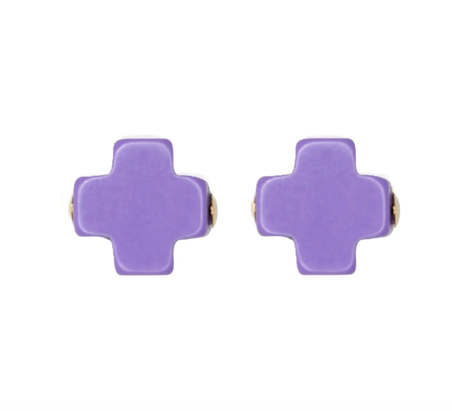 Enewton Signature Cross Stud Earrings in Purple at Wrapsody