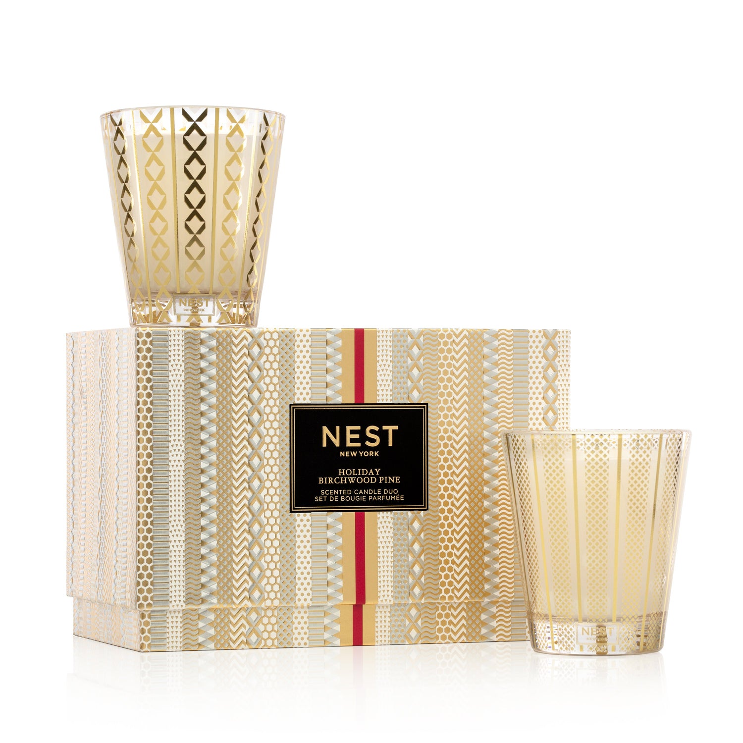 Nest Christmas Candle Duo Candles in Holiday/Birchwood Pine at Wrapsody