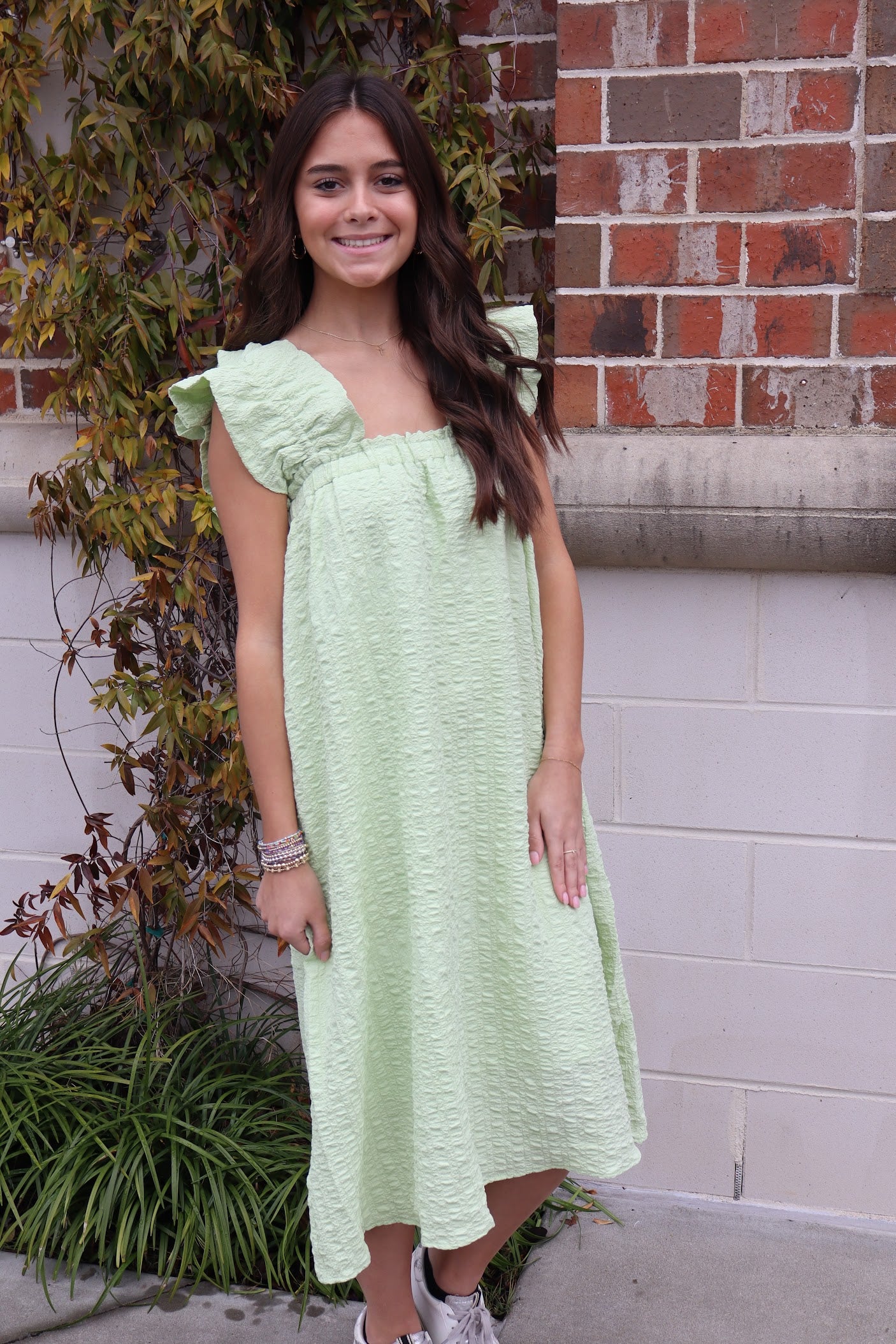 Lime Midi Dress Dresses in  at Wrapsody