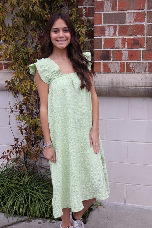 Lime Midi Dress Dresses in  at Wrapsody