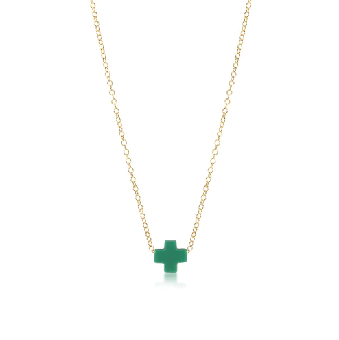 Enewton Signature Cross 16" Necklace Necklaces in Emerald at Wrapsody