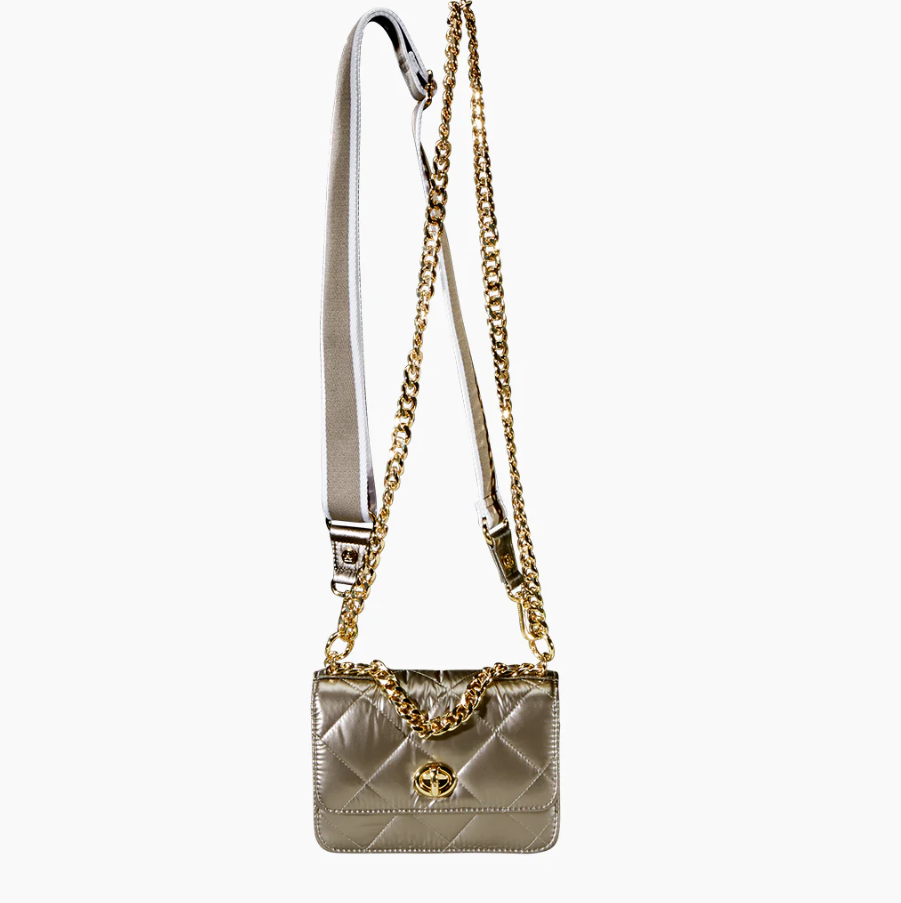 Oliver Thomas Wallet Chain Purse Modern Taupe Handbags in  at Wrapsody