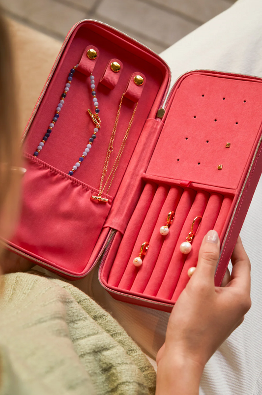 Long Pink Jewelry Box Travel Accessories in  at Wrapsody