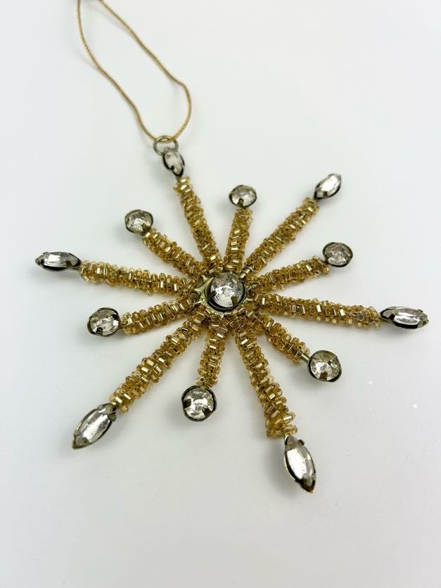 Starburst Gold Beaded Small Ornament Home Decor in  at Wrapsody