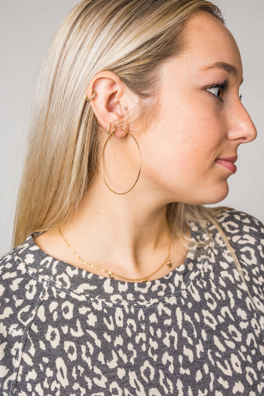Able Luxe 2.5" Gold Hoop Earrings in Default Title at Wrapsody