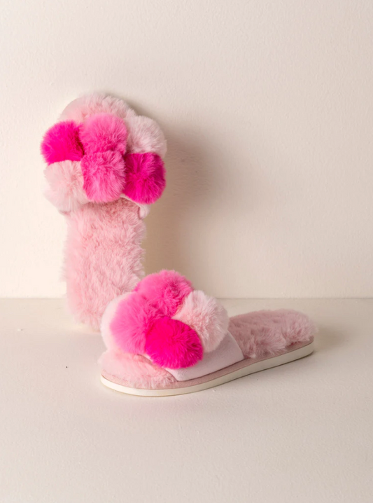 Carina Pink Slippers Shoes in S/M at Wrapsody