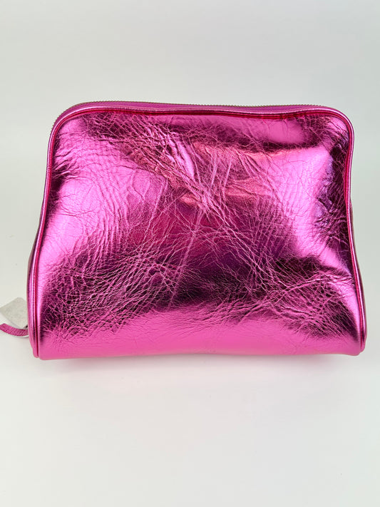 Large Cosmetic Bag - Shine Pink Travel Accessories in  at Wrapsody