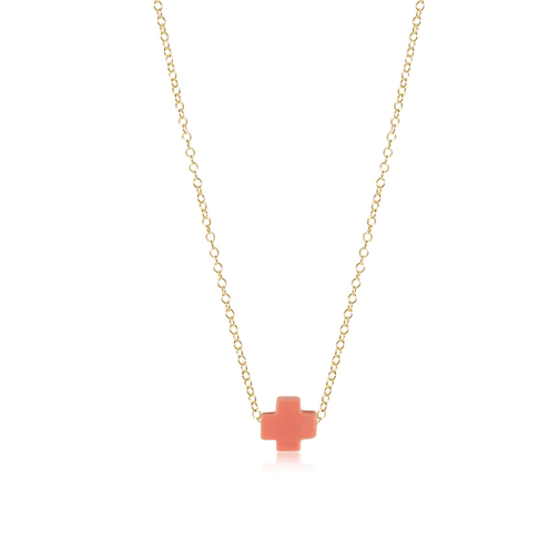 Enewton Signature Cross 16" Necklace Necklaces in Coral at Wrapsody