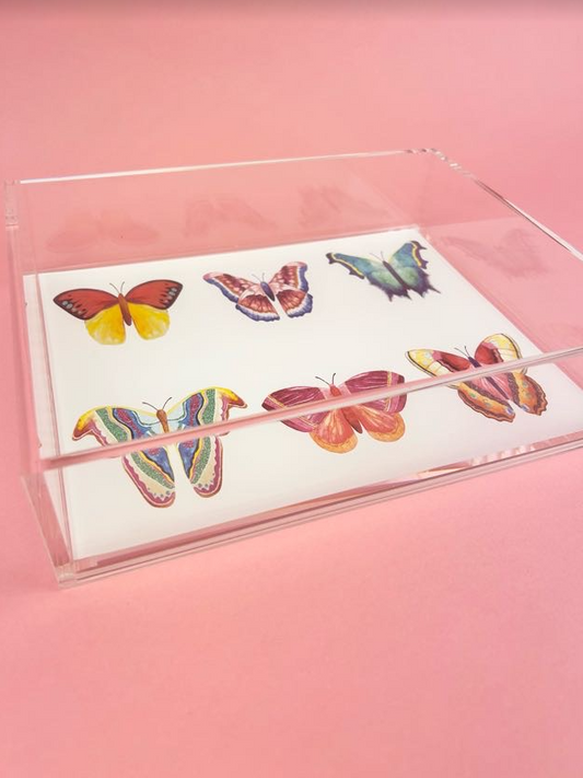Butterflies Acrylic Tray Home Decor in  at Wrapsody