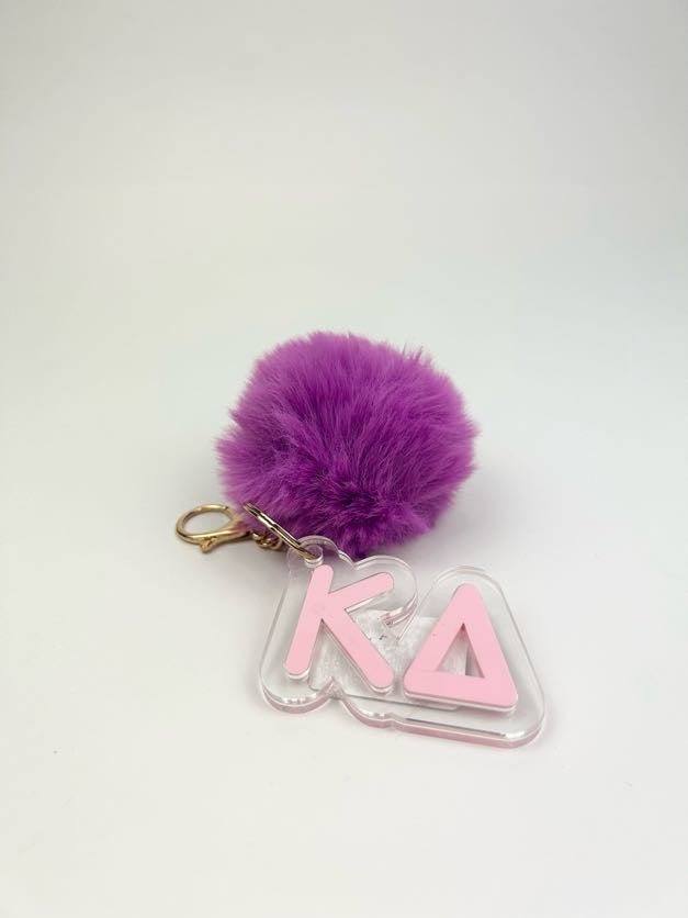 PomPom Acrylic Keychain Greek in Kappa Delta at Wrapsody