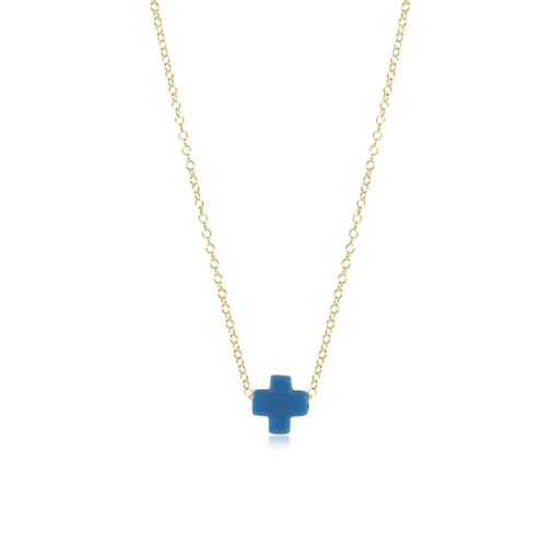 Enewton Signature Cross 16" Necklace Necklaces in Cobalt at Wrapsody