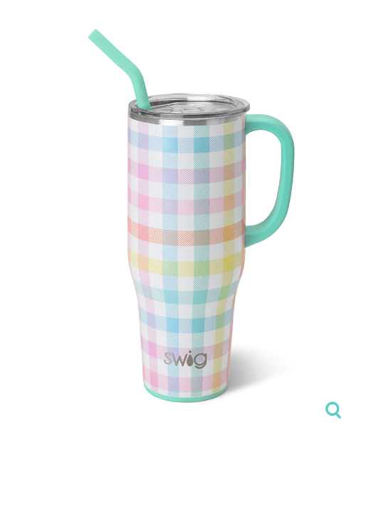 Swig 40oz Mega Mug Printed Drinkware in Pretty in Plaid at Wrapsody