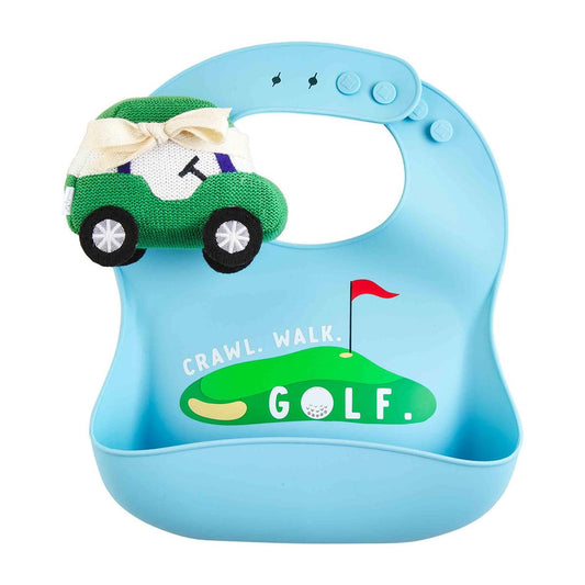 Golf Silicone Bib & Rattle Set Baby in Default Title at Wrapsody