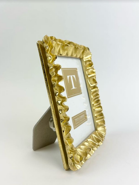 Gold Ruffles 4x6 Frame Picture Frames in  at Wrapsody