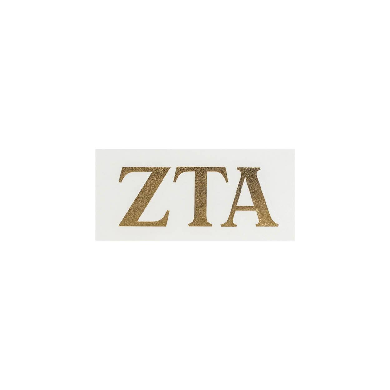Gold Foil Decal Greek in Zeta Tau Alpha at Wrapsody