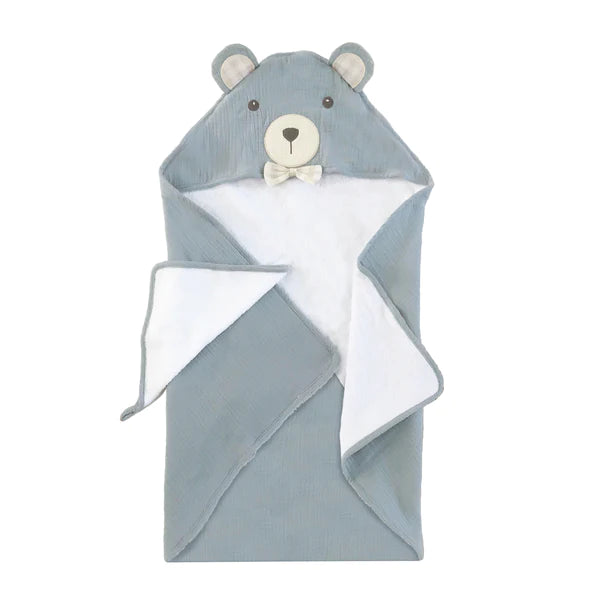 Mon Ami Terry Muslin Towel/Washcloth Set Baby in Petit Bear at Wrapsody