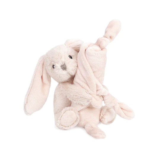 Mon Ami Knotted Security Blankie Baby in Rosie Bunny at Wrapsody