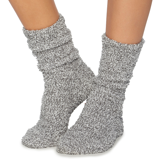 Barefoot Dreams CozyChic Heathered Socks Loungewear in Graphite at Wrapsody