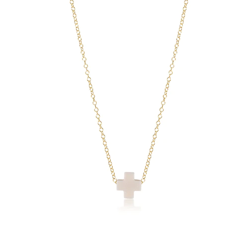 Enewton Signature Cross Necklace (eGirl SIZE) Necklaces in Off White at Wrapsody