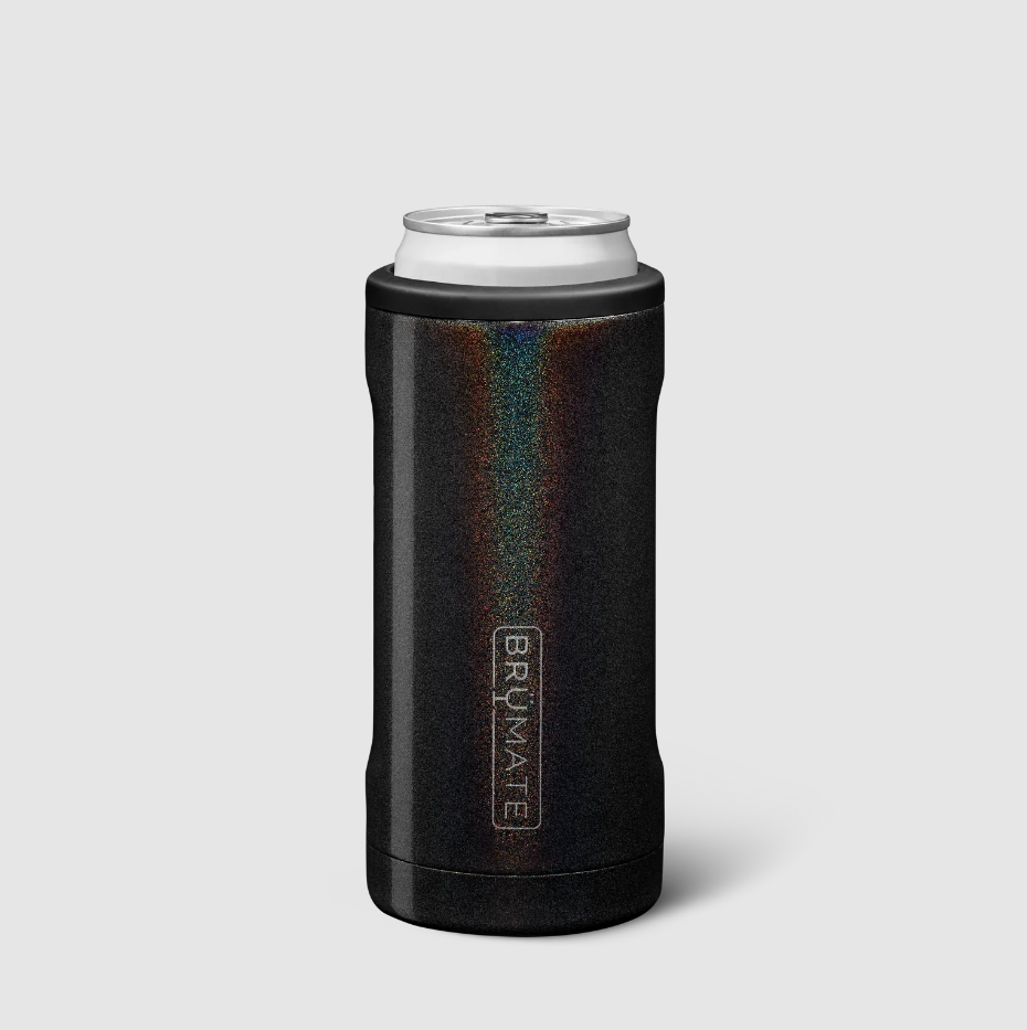 BruMate Glitter Slim Hopsulator Drinkware in Charcoal at Wrapsody