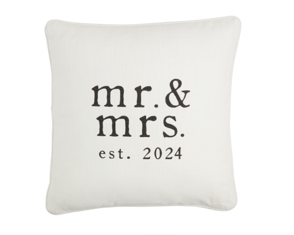 Newlyweds 2024 Square Pillow Pillows in  at Wrapsody