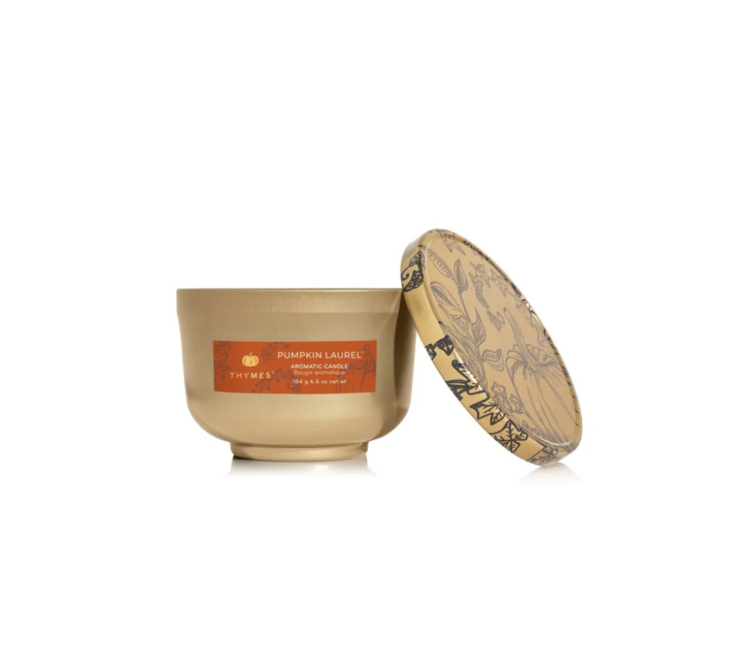 Thymes Pumpkin Laurel 6.5 oz Poured Candle Tin Candles in  at Wrapsody