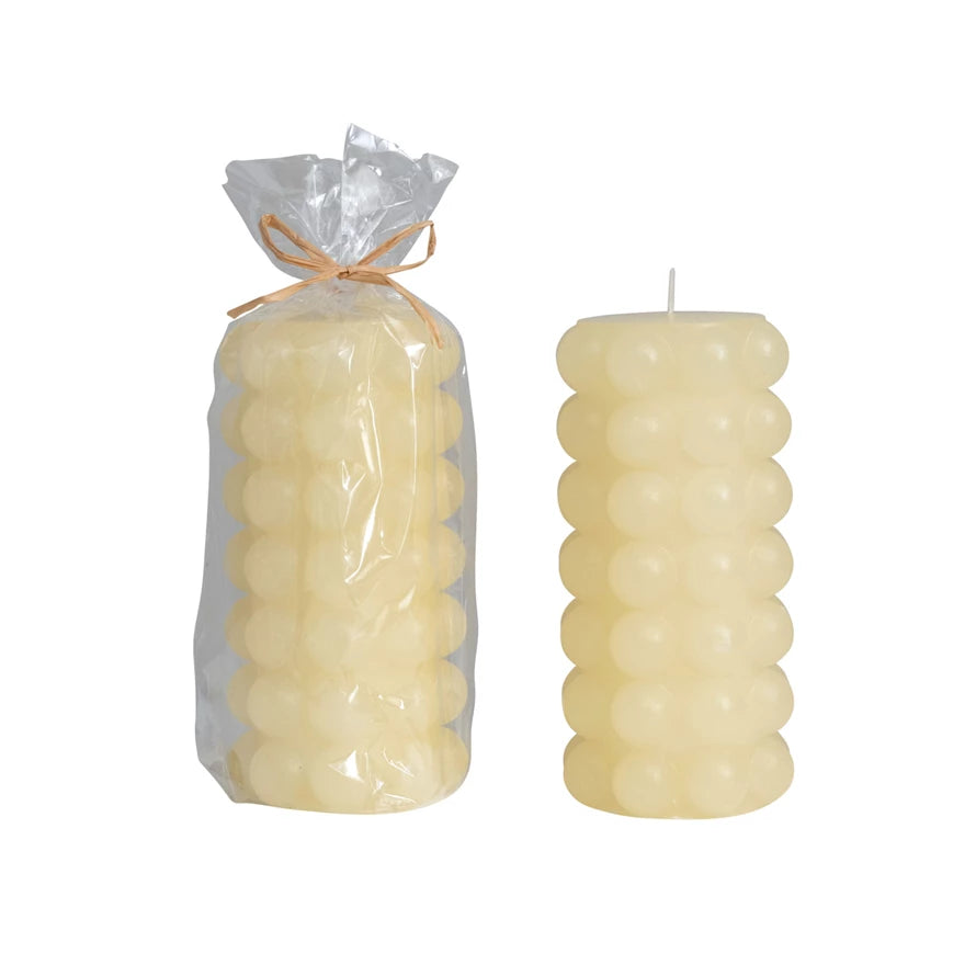 Unscented White Textured Candle Candles in Default Title at Wrapsody