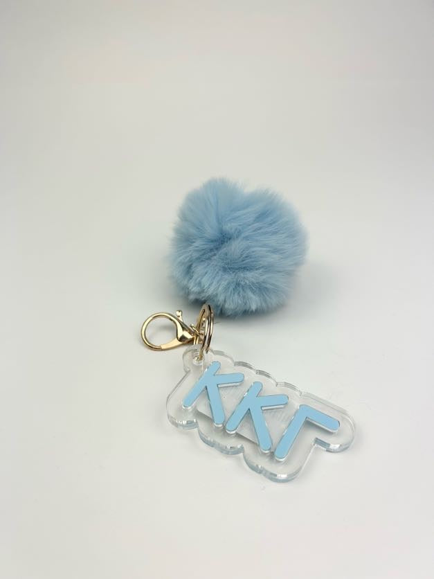 PomPom Acrylic Keychain Greek in Kappa Kappa Gamma at Wrapsody