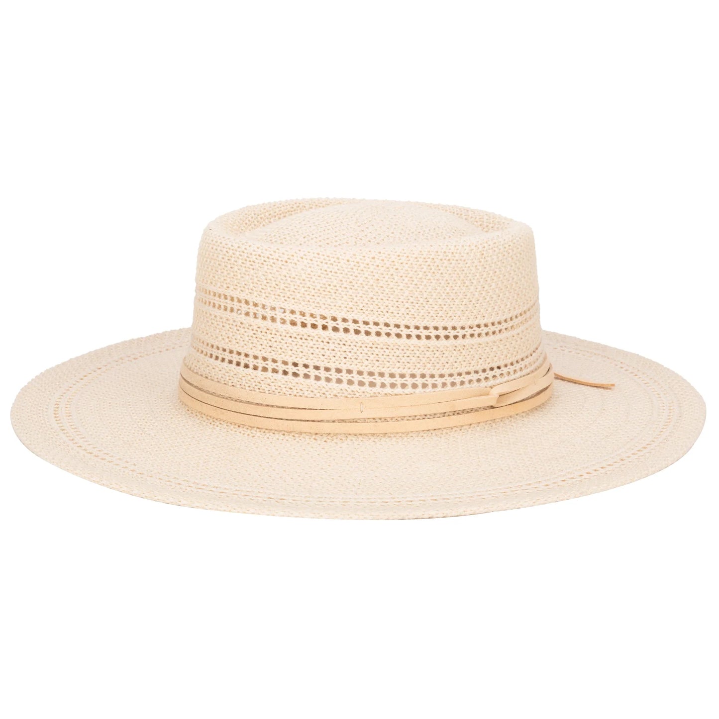 Jackson Boater Hat in Ivory Hair Accessories in  at Wrapsody