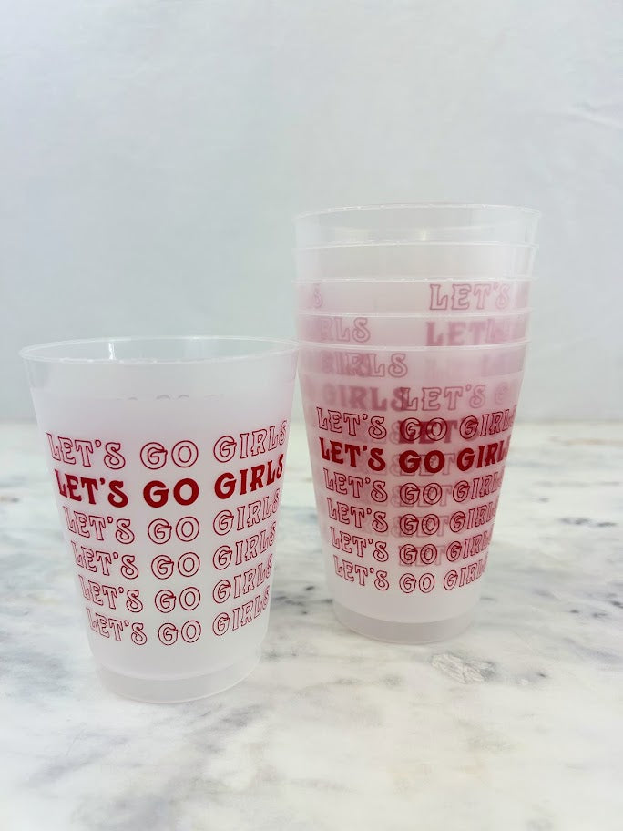 Party Cups Frosted Drinkware in Let's Go Girls at Wrapsody