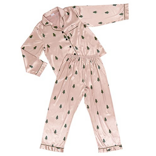 PJ Set Pink with Trees Loungewear in  at Wrapsody
