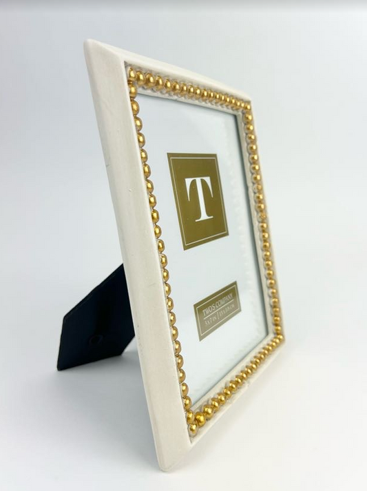 Gold Beads 5x7 Frame Picture Frames in  at Wrapsody