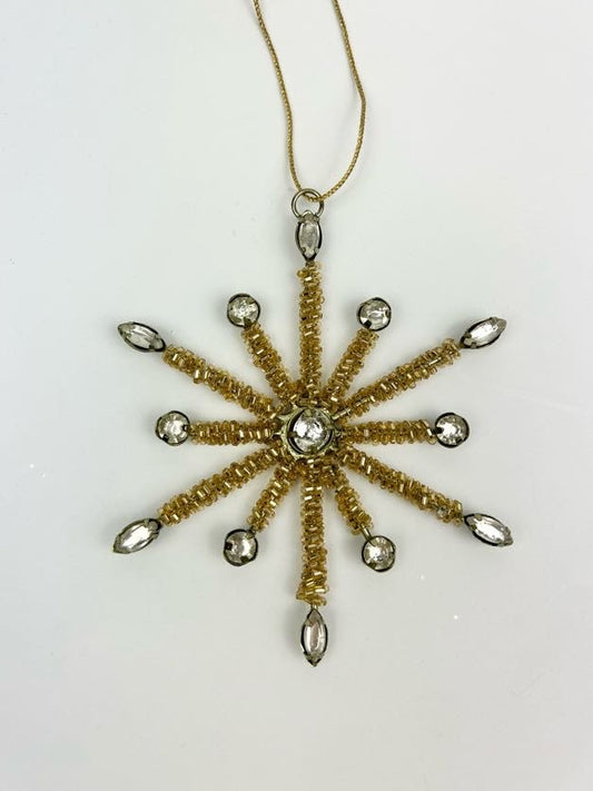 Starburst Gold Beaded Small Ornament Home Decor in  at Wrapsody