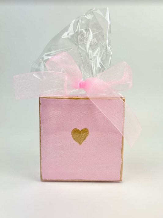 Mini Pink Heart Canvas Home Decor in  at Wrapsody