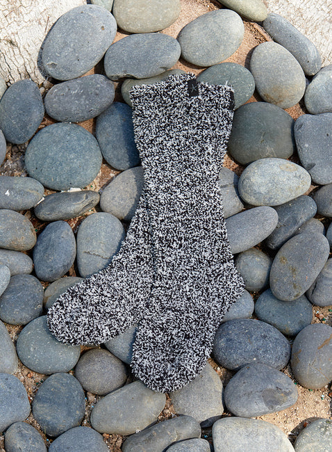 Barefoot Dreams CozyChic Heathered Socks Loungewear in Black at Wrapsody