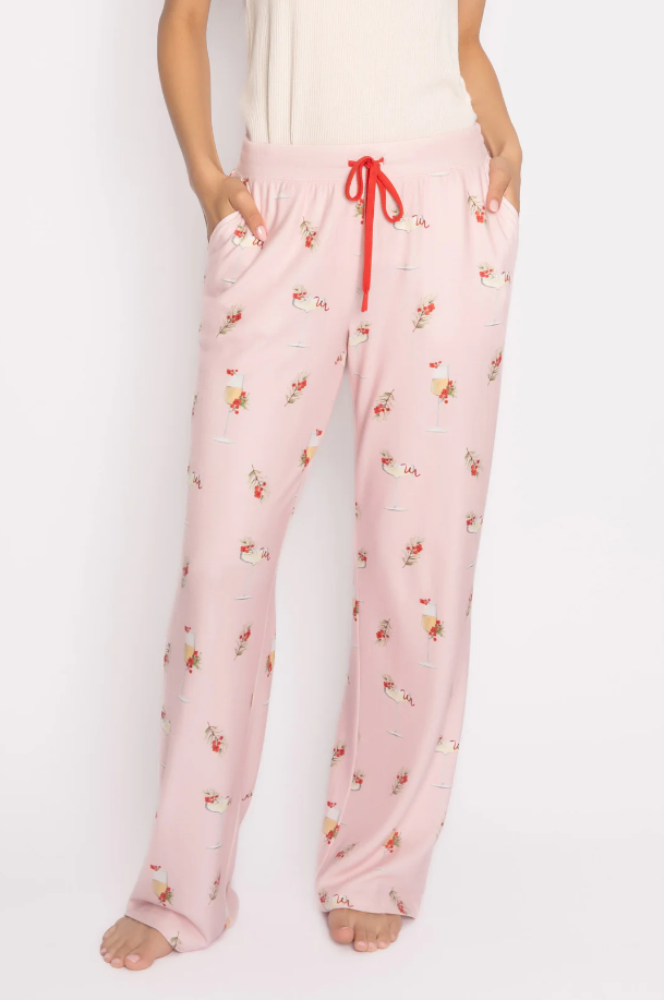 PJ Salvage Cabin & Cocktails Pink Pants Loungewear in XS at Wrapsody
