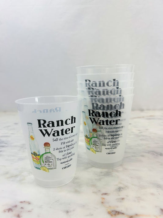 Party Cups Frosted Drinkware in Ranch Water at Wrapsody