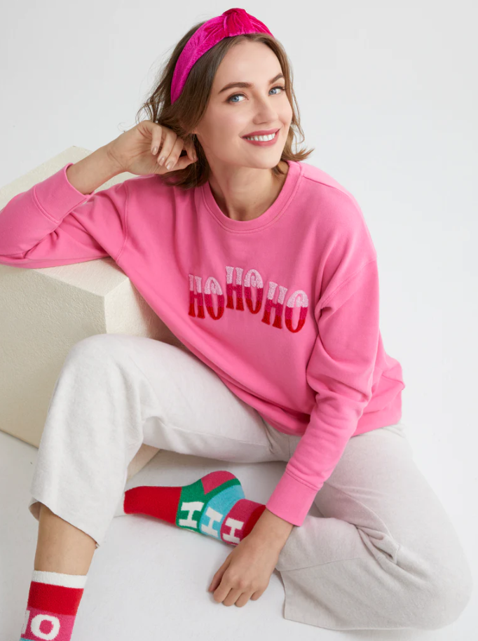 Ho Ho Ho Pink Sweater Sweaters in  at Wrapsody