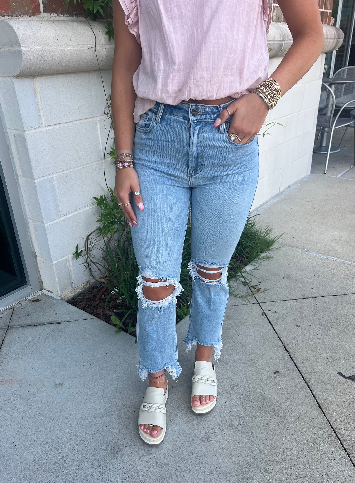 Happi Crop Flare Jeans Jeans in 24 at Wrapsody