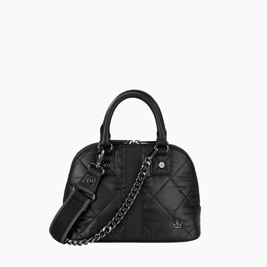Oliver Thomas Mini Dome Satchel Black Handbags in  at Wrapsody