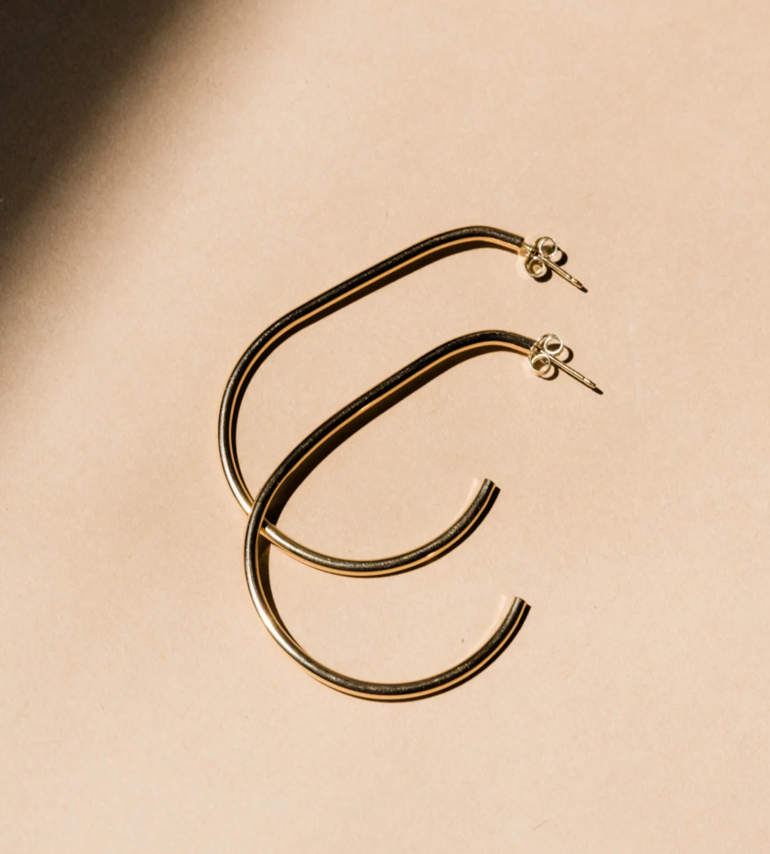 Able Pear Gold-Filled Hoops Earrings in  at Wrapsody